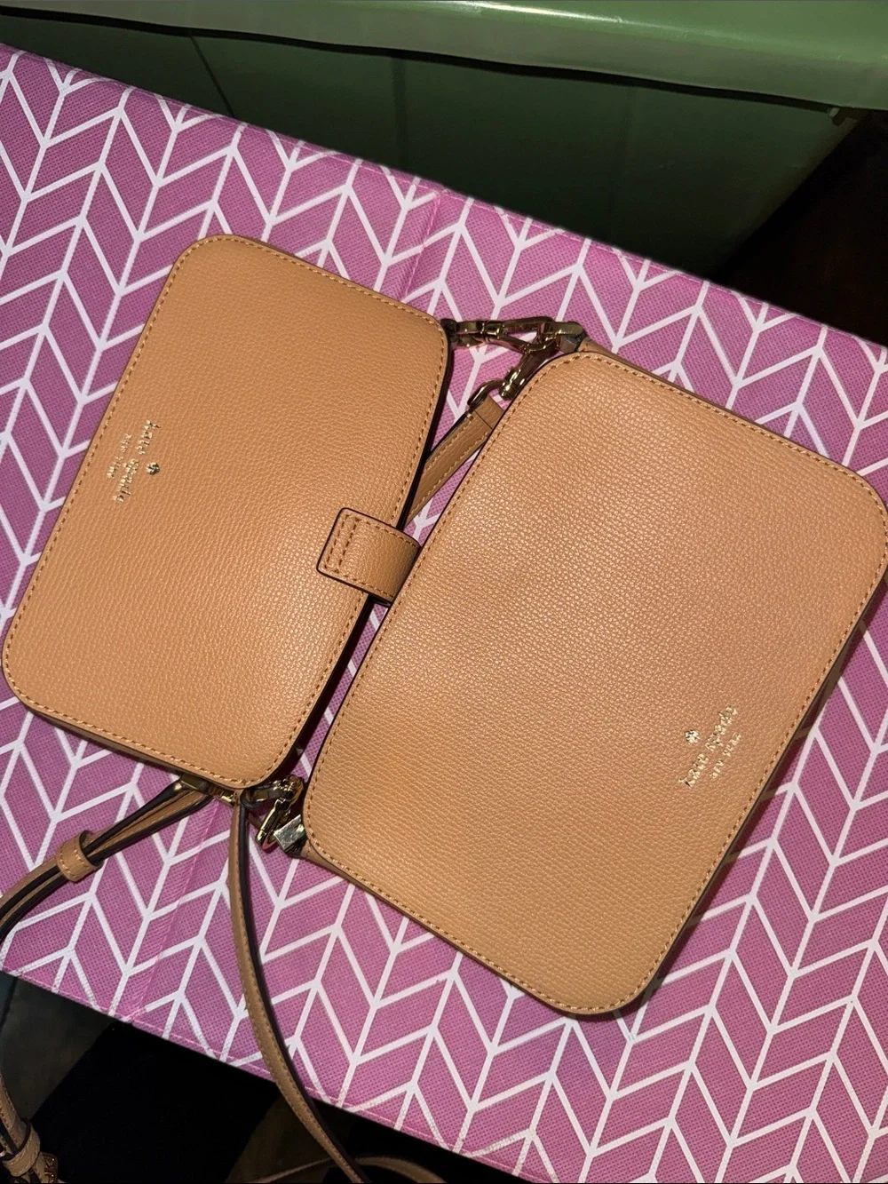 kate spade Peach Leather Crossbody with Gold Hardware